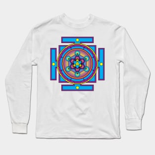 Metatron's Cube Merkaba Mandala Long Sleeve T-Shirt